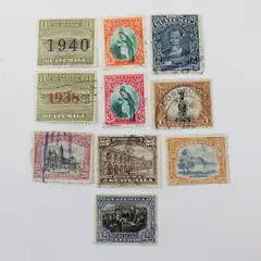 Lot Of 10 Guatemala Mixed 1900s-1940s Stamps Used