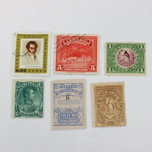 Lot of 6 Used Stamps Guatemala El Salvador Venezuela 1890s-1960s