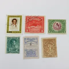 Lot of 6 Used Stamps Guatemala El Salvador Venezuela 1890s-1960s