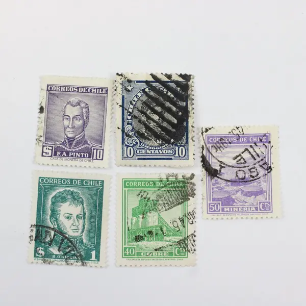 Lot of 5 Chile Stamps 1900s-1940s Used
