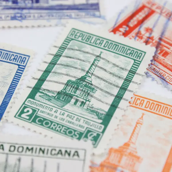 Lot of 6 Dominican Republic 1950s Used Postage Stamps
