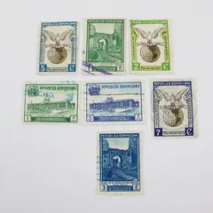 Lot Of 7 Dominican Republic 1948-49 Stamps Used