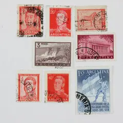 Lot of 8 Argentina 1950s Stamps Used 