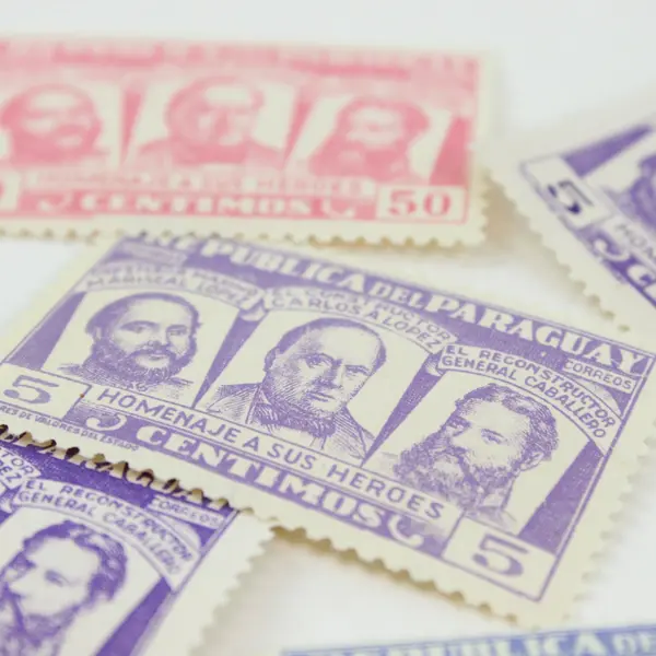 Lot of 5 Paraguay 1954 National Heroes Stamps Mint Hinged