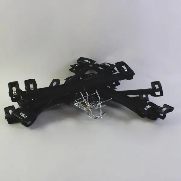 Lot of 12 Black Plastic Skirt/Pants Clip Hangers Retail