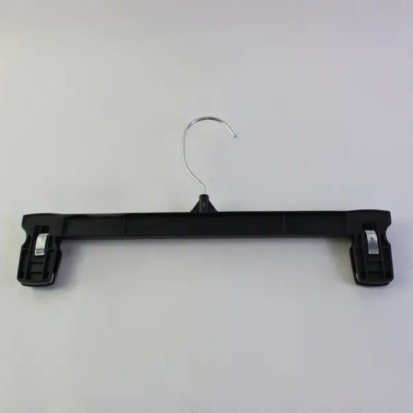 Lot of 12 Black Plastic Skirt/Pants Clip Hangers Retail