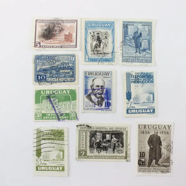 Lot of 10 Uruguay 1950s-1960s Stamps Used