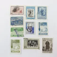 Lot of 10 Uruguay 1950s-1960s Stamps Used