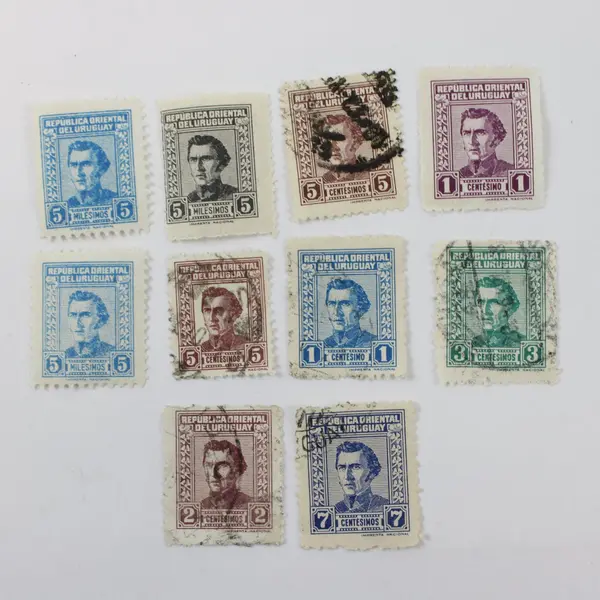 Lot of 10 Uruguay 1940s Jose Artigas Stamps Mixed Used Mint Hinged