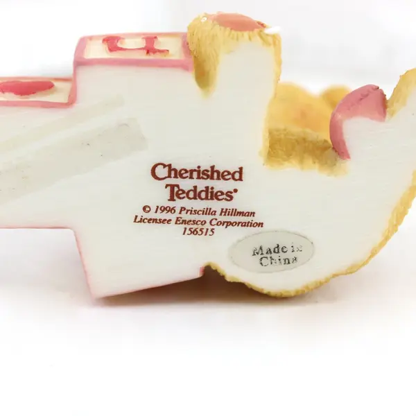 Cherished Teddies I Love You Bear with Blocks 1996 Enesco Figurine