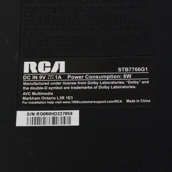 RCA STB7766G1 Digital to Analog Pass-Through TV Converter Box w Remote