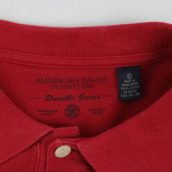 American Eagle Red Short-Sleeved Polo Men's XL