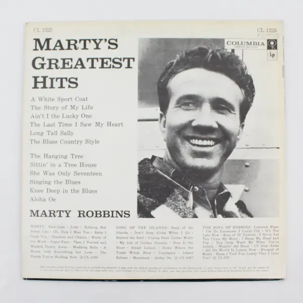 Marty Robbins Marty's Greatest Hits 12" Vinyl LP Columbia CL 1325