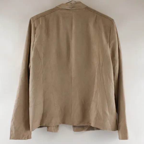 Roz & Ali Brown Suede Blazer Jacket Double Buttons Women's XL