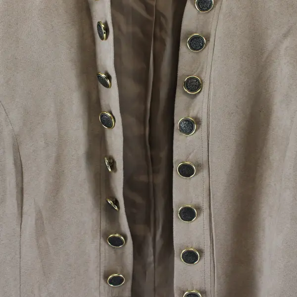 Roz & Ali Brown Suede Blazer Jacket Double Buttons Women's XL