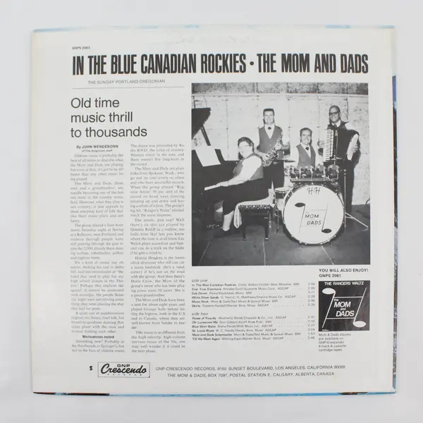 The Mom And Dads In The Blue Canadian Rockies, 12" Vinyl Record