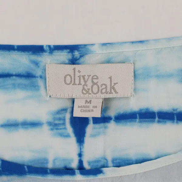 Olive & Oak Blue And White Tie Dye Print Tank Top Women's Size Medium