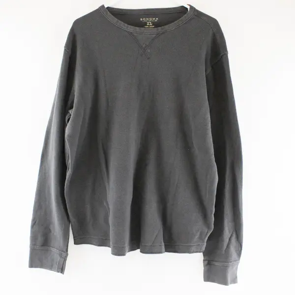 Sonoma Life & Style Sweater Womens X-Large Grey Long Sleeve Shirt 100% Cotton