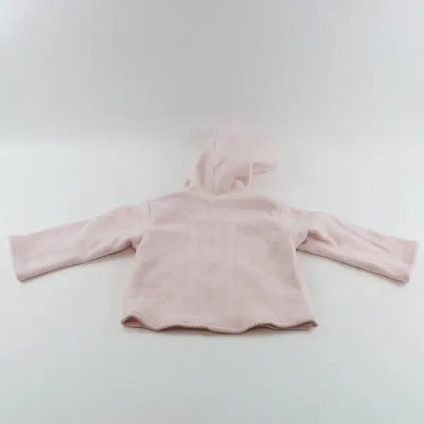 Unbranded Girls Pink Hoodie Jacket Fleece Zip Up Hooded Light Fuzzy Sz 8-10