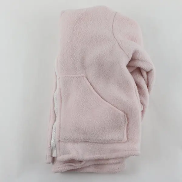 Unbranded Girls Pink Hoodie Jacket Fleece Zip Up Hooded Light Fuzzy Sz 8-10