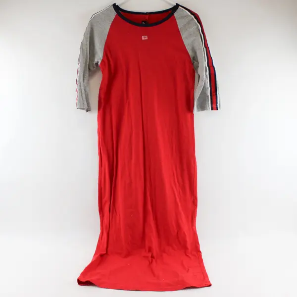 No Boundaries Red Gray UK Flag Embroidered T-Shirt Midi Dress
