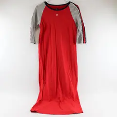 No Boundaries Red Gray UK Flag Embroidered T-Shirt Midi Dress