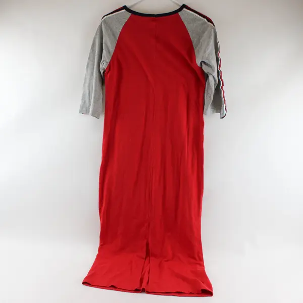 No Boundaries Red Gray UK Flag Embroidered T-Shirt Midi Dress