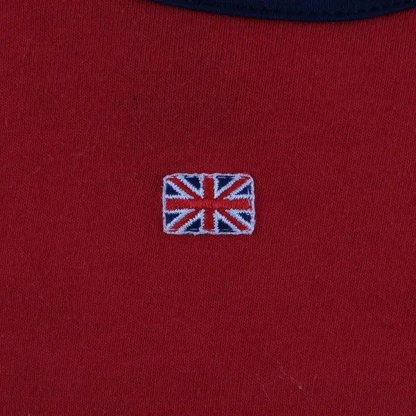 No Boundaries Red Gray UK Flag Embroidered T-Shirt Midi Dress