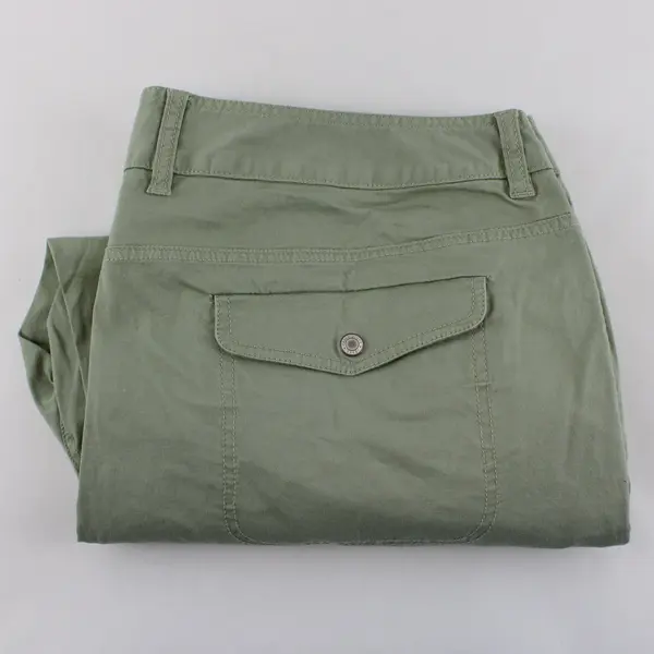 Faded Glory Women’s Chervil Green Capri Stretch Pants Size 26W Cotton Blend