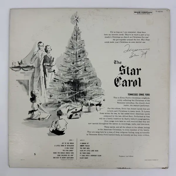 Tennessee Ernie Ford Christmas Favorites Record The Star Carol 12" Vinyl Record