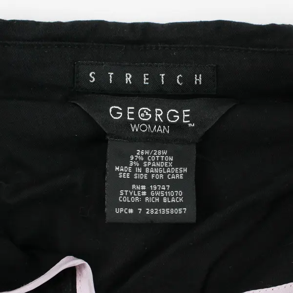 George Stretch Blazer Jacket Rich Black Career 3 Button Womens Size 26w-28w