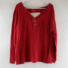 Faded Glory Women’s 4X Red Long Sleeve Shirt W/ Hood Faux White Undershirt Y2K 