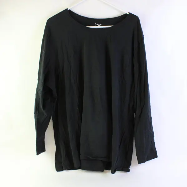 Just My Size Womens Long Sleeve T-Shirt Black Size 4X 26W/28W Casual Lightweight
