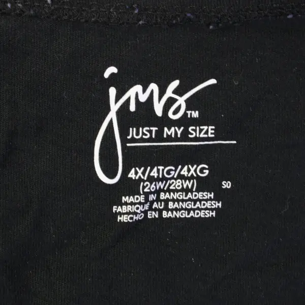 Just My Size Womens Long Sleeve T-Shirt Black Size 4X 26W/28W Casual Lightweight
