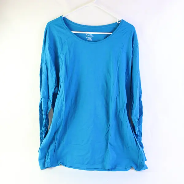 Just My Size Womens Long Sleeve T-Shirt BLUE Size 4X 26W/28W Casual Lightweight