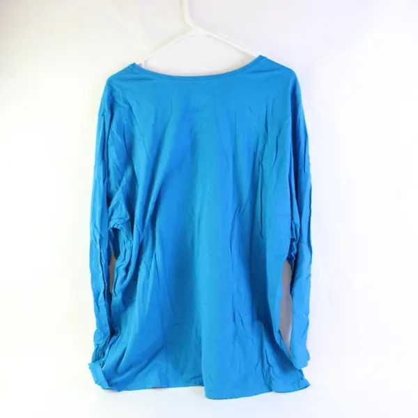 Just My Size Womens Long Sleeve T-Shirt BLUE Size 4X 26W/28W Casual Lightweight