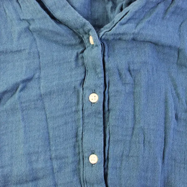 Old Navy Women's Plus 3X Blue Peasant Blouse V-Neck 3-Button Top