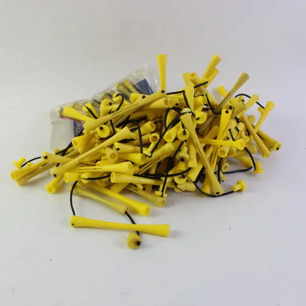 Lot of 115 Salon Care Vintage Yellow Perm Rods Hair Curlers