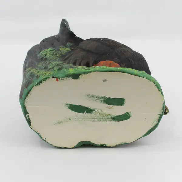 Hand-Painted Thanksgiving Turkey Ceramic Vase Centerpiece 9" FLAWED
