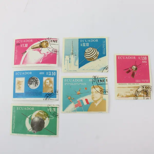 Lot of 6 Ecuador Commemorative CTO Canceled to Order Stamps 1960s