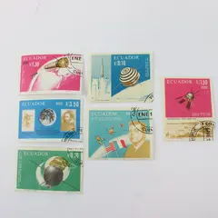 Lot of 6 Ecuador Commemorative CTO Canceled to Order Stamps 1960s