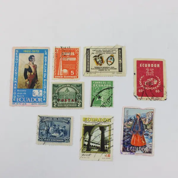 Lot of 9 Ecuador Stamps 1920s-1970s Used