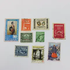 Lot of 9 Ecuador Stamps 1920s-1970s Used