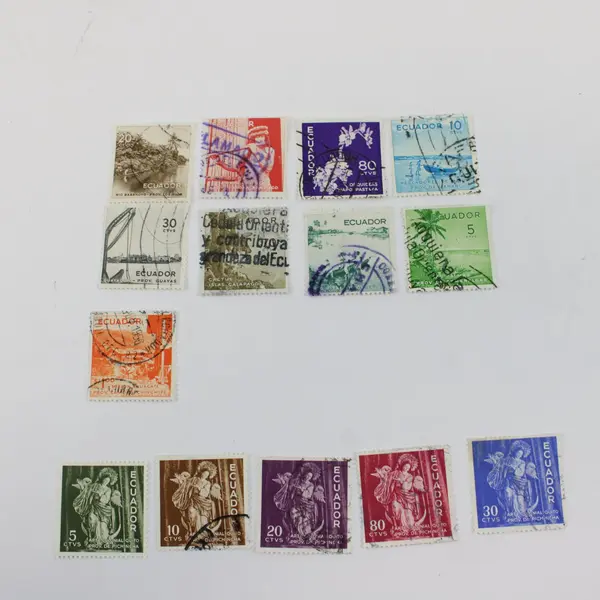 Lot of 14 Ecuador Stamps 1955-1959 SC #596-604 #651-55 Used