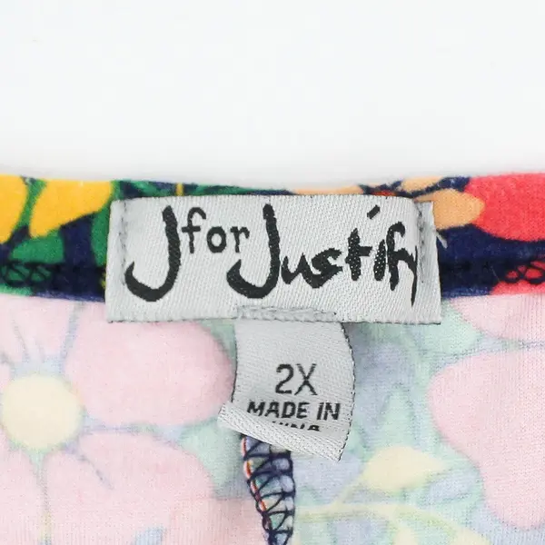 J for Justify Multicolor Floral Sleeveless Knee-Length Shift Dress Women's 2X