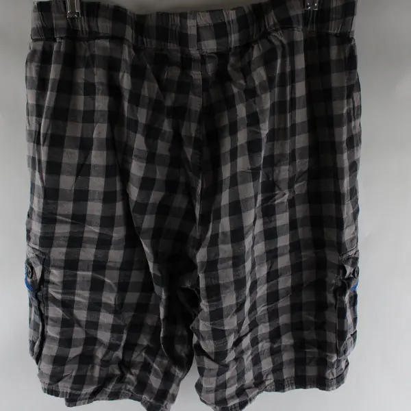 Bottoms Out Black and Taupe Buffalo Check Cotton Cargo Shorts Men's XL