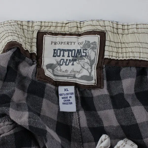 Bottoms Out Black and Taupe Buffalo Check Cotton Cargo Shorts Men's XL
