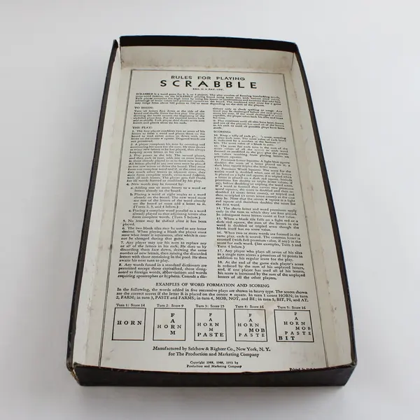 Vintage 1953 Scrabble Board Game Selchow & Righter