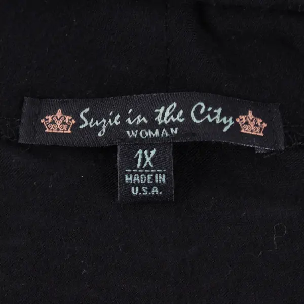 Suzie in the City Sheer Black Open-Front Long-Sleeved Cardigan Women's 1X