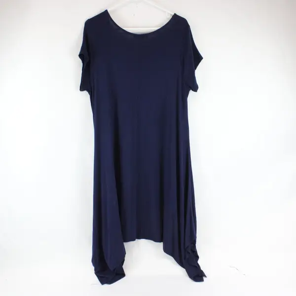 French Atmosphere Navy Blue Knee-Length T-Shirt Dress Women's XL